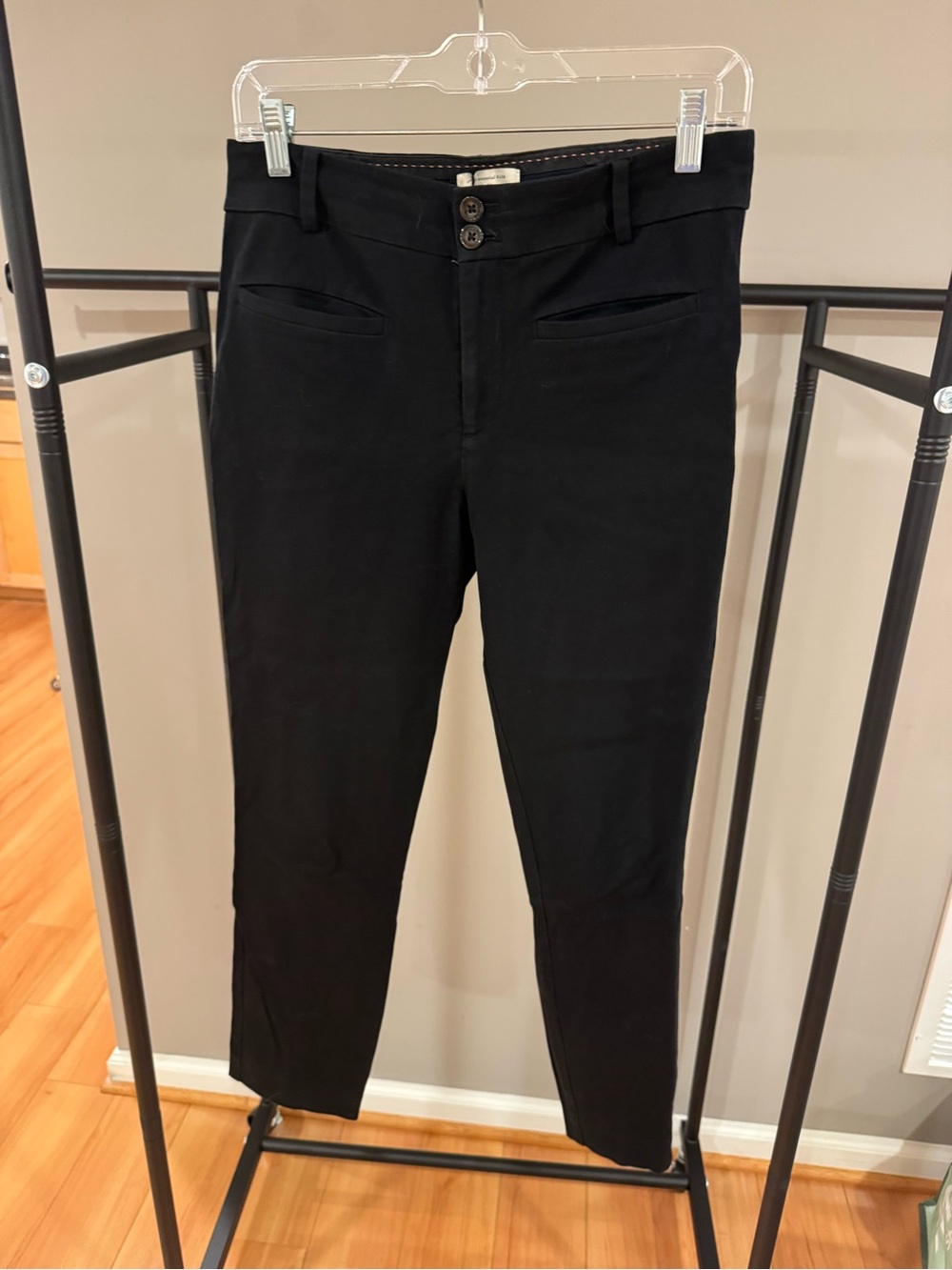 Anthropologie Black Cropped Slim Ankle Pants
